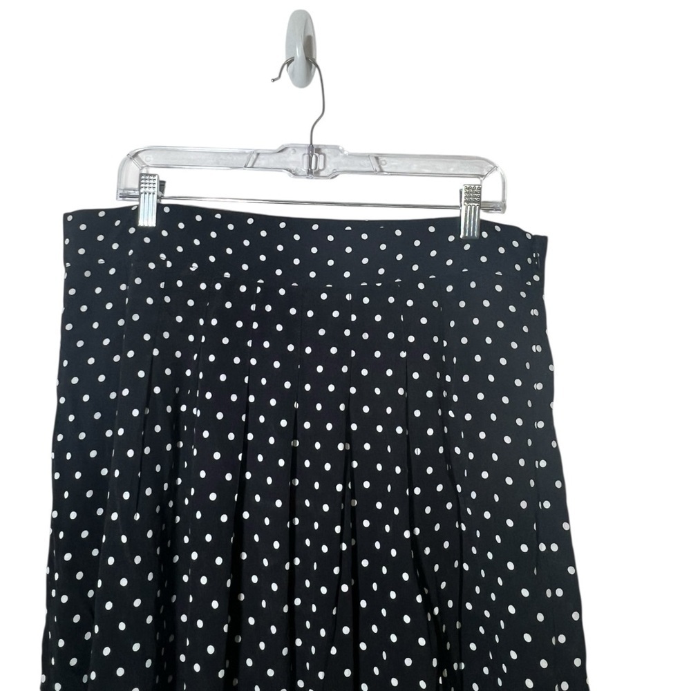 Sezane Black Polka Dot Alicia Middle Dot Midi Skirt NWT US 12 - Picture 8 of 14